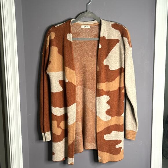 Olive & Vine Brown and Tan Printed Open Cardigan Size Medium - Picture 8 of 8